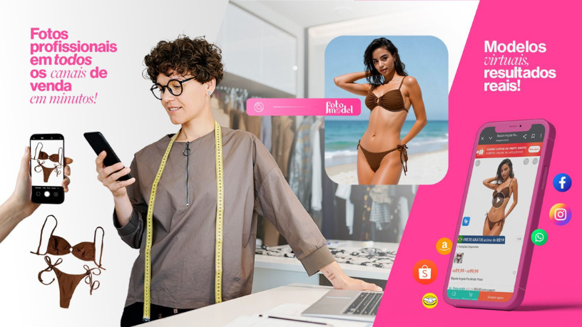 Com o FotoModel, campanhas de Black Friday, Natal e outras datas são produzidas em minutos.